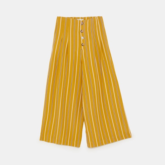 NWT Zara Wide Cropped Pants - Picture 6 of 7